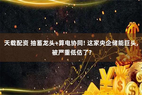 天载配资 抽蓄龙头+算电协同! 这家央企储能巨头, 被严重低估了?